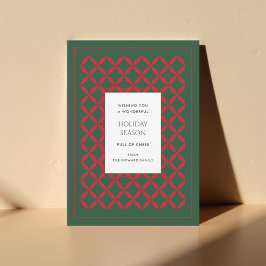 Retro Green Red Mid Century Modern Holiday Kaart