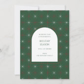 Retro Green Red Mid Century Modern Holiday Kaart (Voorkant)