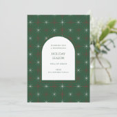 Retro Green Red Mid Century Modern Holiday Kaart (Staand voorkant)