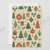 Retro Green Red Mid Century Modern Holiday Kaart (Achterkant)