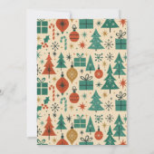 Retro Green Red Mid Century Modern Holiday Kaart (Achterkant)