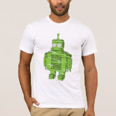 Retro Green Robot met krassen T-shirt (Voorkant)