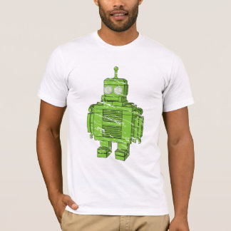Retro Green Robot met krassen T-shirt