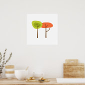 Retro Green Sinaasappel Trees Poster (Keuken)
