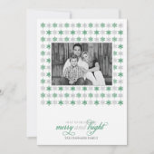 Retro Green Snowflake Holiday-fotokaart Feestdagenkaart (Voorkant)