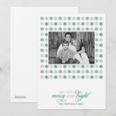 Retro Green Snowflake Holiday-fotokaart Feestdagenkaart (Voorkant / Achterkant)