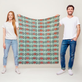 Retro Green Stamps Fleece Deken