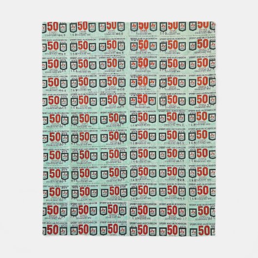 Retro Green Stamps Fleece Deken (Voorkant)