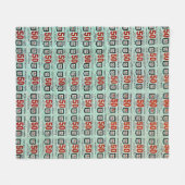 Retro Green Stamps Fleece Deken (Voorkant (Horizontaal))