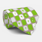 Retro Green Starbursts Stropdas (Opgerold)