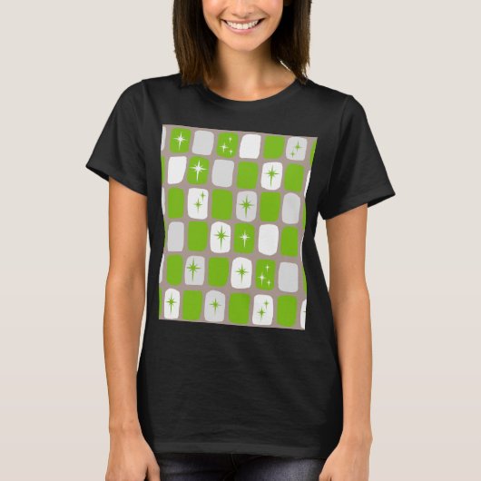 Retro Green Starbursts T-Shirt (Voorkant)