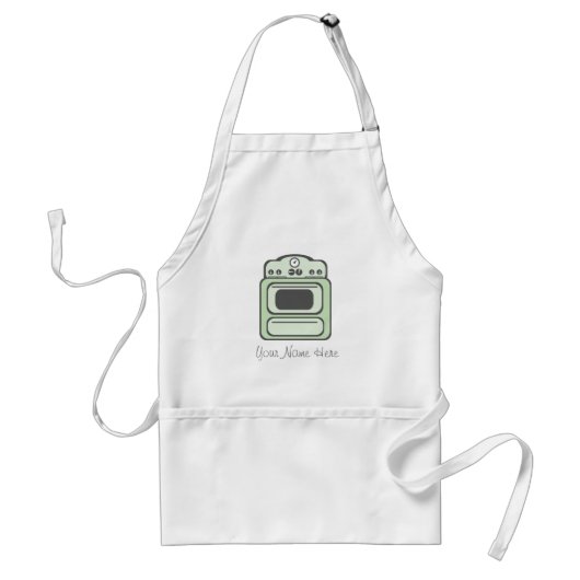 Retro Green Stove Apron Standaard Schort (Voorkant)