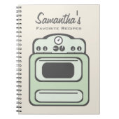 Retro Green Stove Recipe notebook Notitieboek (Voorkant)