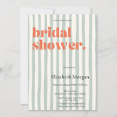 Retro Green Stripes Eenvoudig Vrijgezellenfeest Kaart (Voorkant)