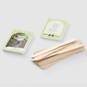 Retro Green Stripes Wedding Ceremony Program Fan Handwaaier (Niet-gemonteerd)