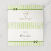 Retro Green Stripes with Meal Preference Table Plaatskaartje (Buitenkant ongevouwen)