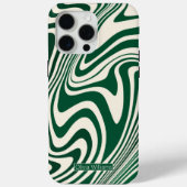 Retro Green Swirl Abstract Pattern Case-Mate iPhone Case (Achterkant)