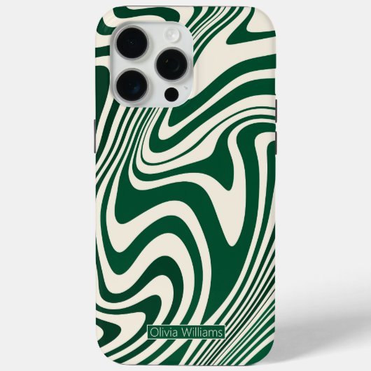 Retro Green Swirl Abstract Pattern Case-Mate iPhone Case (Achterkant)