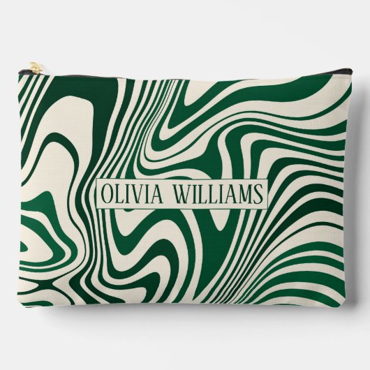 Retro Green Swirl Abstract Pattern Etui (Voorkant)