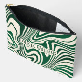 Retro Green Swirl Abstract Pattern Etui (Open)
