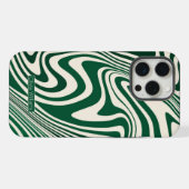 Retro Green Swirl Abstract Pattern iPhone Hoesje (Achterkant horizontaal)