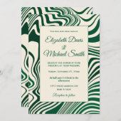 Retro Green Swirl Abstract Pattern Kaart (Voorkant / Achterkant)