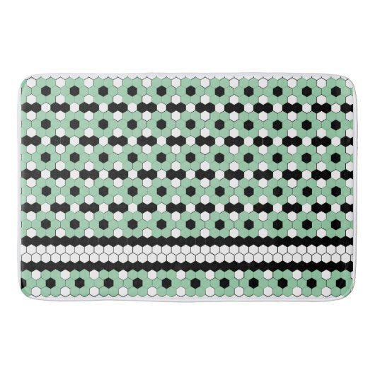 Retro Green Tegel Flower Design Badmat (Voorkant)