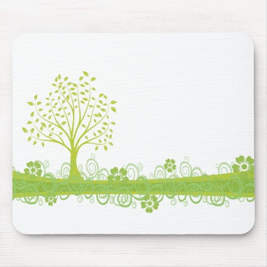 Retro Green Tree Muismat (Voorkant)