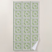 Retro Green Trellis Beach Towel Strandlaken (Voorkant)