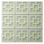 Retro Green Trellis Ceramic Tile Tegeltje<br><div class="desc">Voeg een spetter toe van moderne Palm Springs uit het midden van de eeuw,  overal waar je met dit Retro Green Trellis gepatterde keramische tegels gaat. Het werd geïnspireerd door  betonbriesblokken. De deconstructed take on 1950 architectuur zal een onmiddellijke ontwerper aan het dagelijkse leven geven.</div>