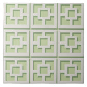 Retro Green Trellis Ceramic Tile Tegeltje (Voorkant)