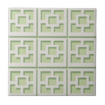Retro Green Trellis Ceramic Tile Tegeltje<br><div class="desc">Voeg een spatje van moderne Palm Springs uit de midden-eeuw toe,  overal waar u met deze Retro Green Trellis patroonkeramische tegels (kleine afdruk) gaat. Het werd geïnspireerd door  betonbriesblokken. De deconstructed take on 1950 architectuur zal een onmiddellijke ontwerper aan het dagelijkse leven geven.</div>