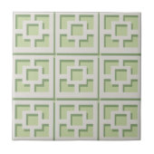 Retro Green Trellis Ceramic Tile Tegeltje (Voorkant)