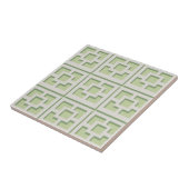 Retro Green Trellis Ceramic Tile Tegeltje (Zijkant)