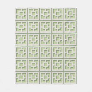 Retro Green Trellis Fleece Blanket Deken