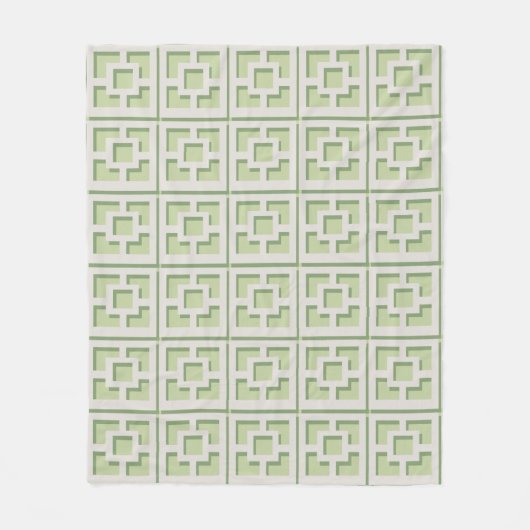 Retro Green Trellis Fleece Blanket Deken (Voorkant)
