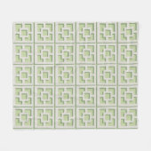 Retro Green Trellis Fleece Blanket Deken (Voorkant (Horizontaal))