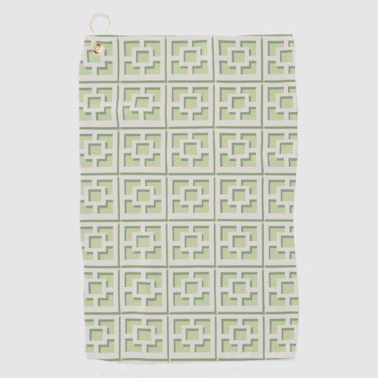 Retro Green Trellis Golf Towel Golfhanddoek (Voorkant)