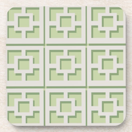 Retro Green Trellis Hard plastic onderzetter (Voorkant)