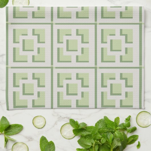 Retro Green Trellis Kitchen Towels Theedoek (Gevouwen)