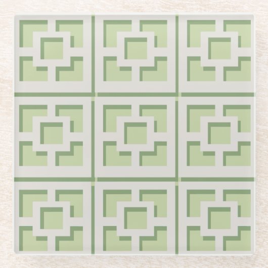 Retro Green Trellis Onderzetter (Voorkant)