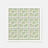 Retro Green Trellis Paper Napkin Servet (Voorkant)
