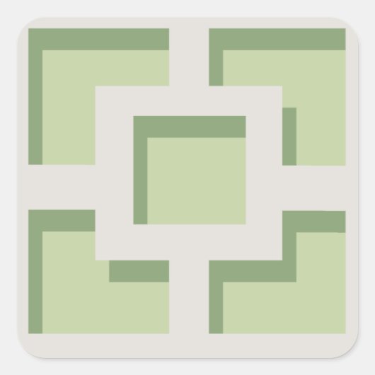 Retro Green Trellis Sticker (Voorkant)