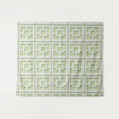 Retro Green Trellis Tapestry Wandkleed (Voorkant (horizontaal))