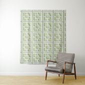 Retro Green Trellis Tapestry Wandkleed (In situ)