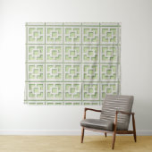 Retro Green Trellis Tapestry Wandkleed (In Situ (horizontaal))