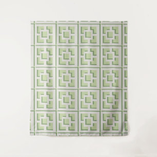 Retro Green Trellis Tapestry Wandkleed