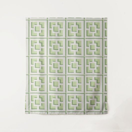 Retro Green Trellis Tapestry Wandkleed (Voorkant)