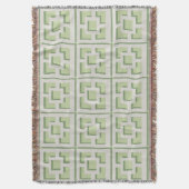 Retro Green Trellis Throw Blanket Deken (Voorkant Verticaal)
