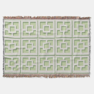 Retro Green Trellis Throw Blanket Deken